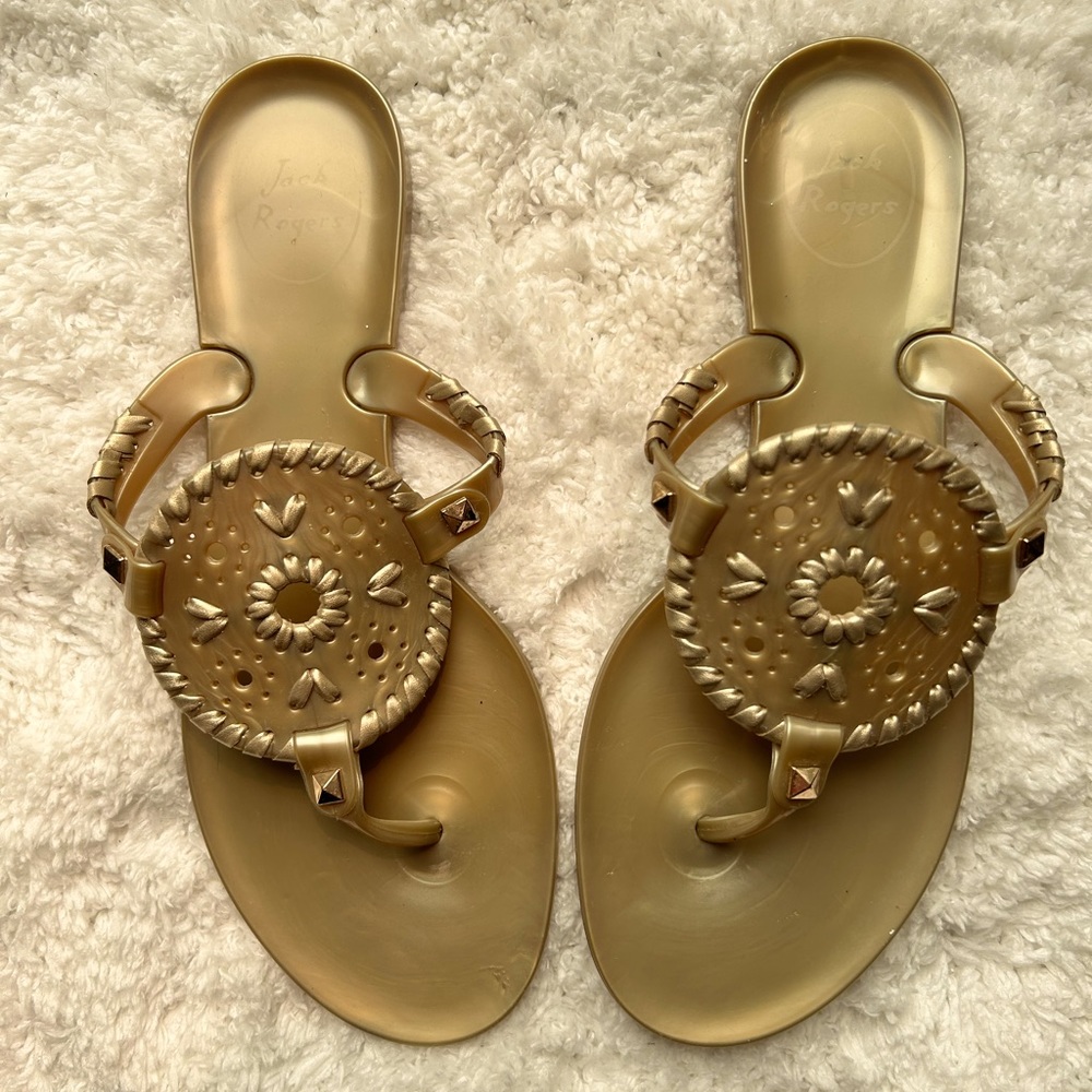 Jack Rogers -Georgica jelly sandal - Gold size 7